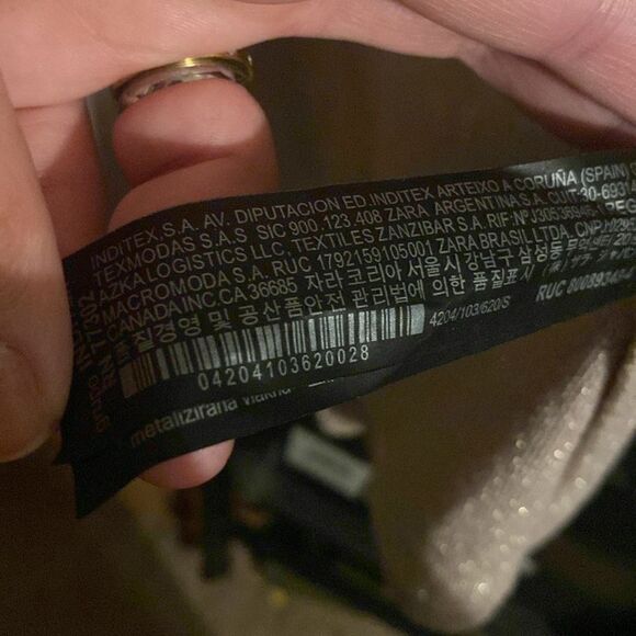 NWOT Zara Crossover Taupe Gold Shimmer Midi Dress - Picture 9 of 11